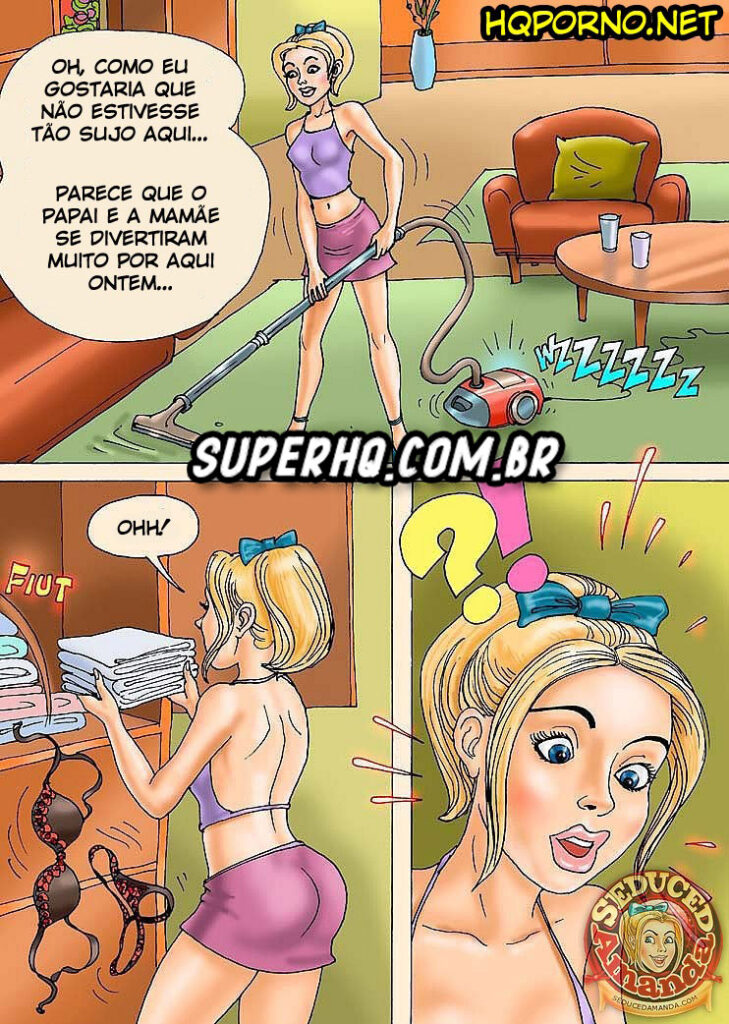 As aventuras de Amanda - Papai, o que acha da minha lingerie - Quadrinhos Eroticos